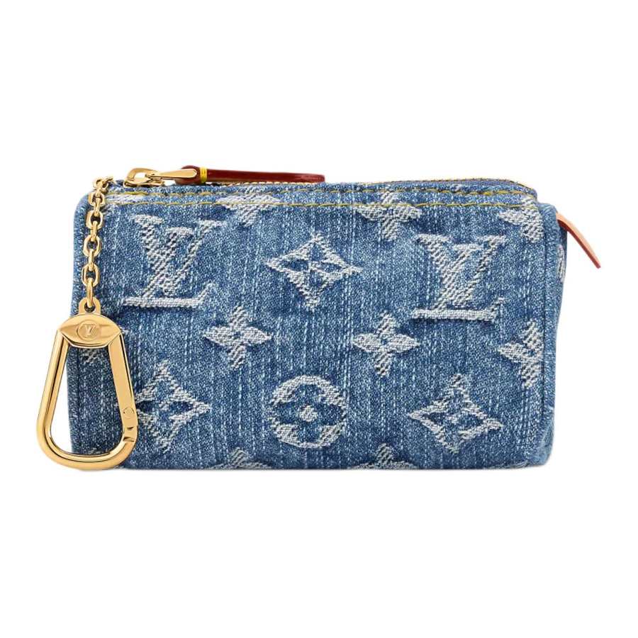 LOUIS VUITTON Fabric Wallet Coin Purse Women's Blue