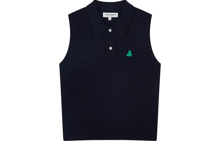 Teenie Weenie Knitwear Women's Navy Blue Polo Collar Moderate Other