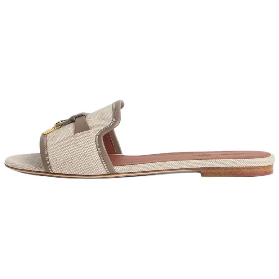 Loro Piana Slide Slippers Women's Natural & Apricot