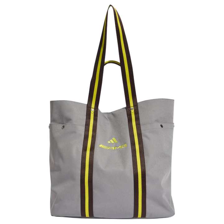 Adidas Adidas Twill Fabric Tote Handbag Unisex Gray