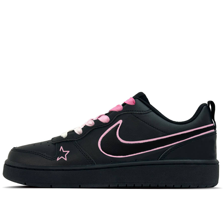 Nike Nike Court Borough Berry Star Trail Leather Low top Kids' Skateboarding Shoes Black Teenagers