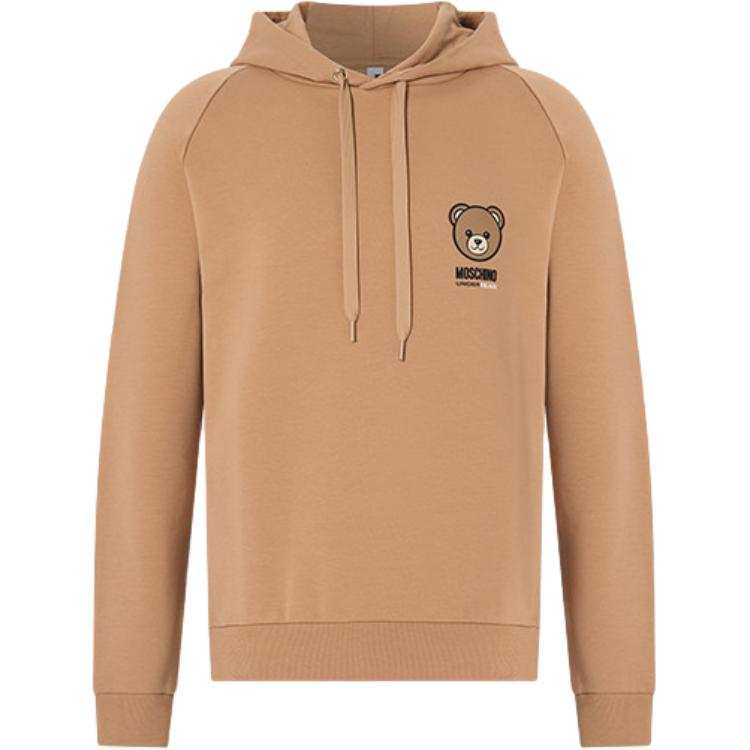 MOSCHINO Sweatshirts Men's Brown Hooded Moderate Regular