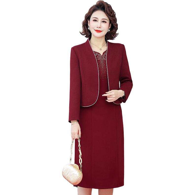 Hodo Two Piece Skirt Sets Women's Collarless Moderate Mid Length