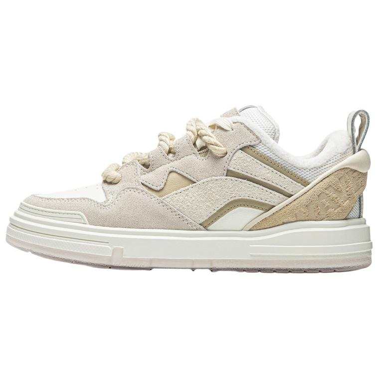 Li-Ning Li Ning Fleece Lined Commute Thermal Low top Skateboard Shoes Women's Beige