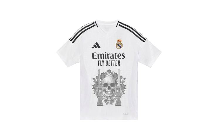 Adidas Adidas Real Madrid T Shirts Men's White V Neck Moderate