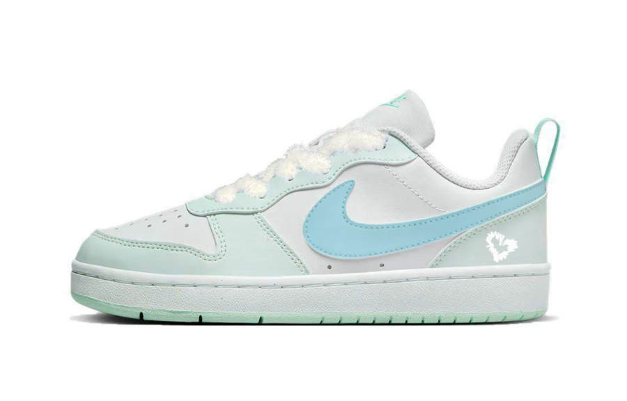 Nike Nike Court Borough Skateboard Shoes Women's Low Top White Pink Color Blue