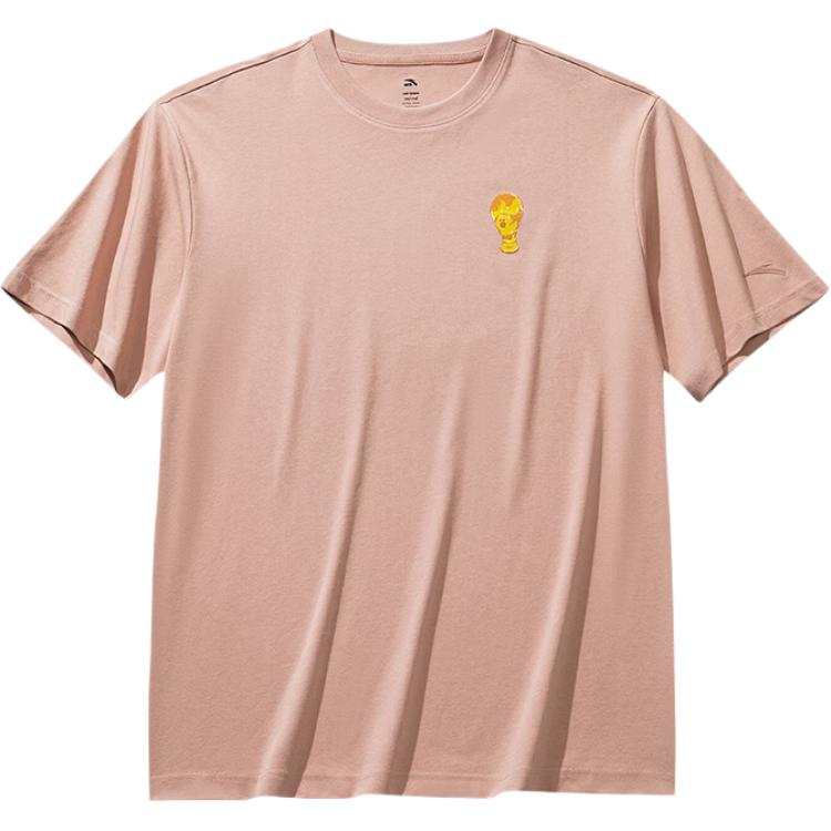 ANTA X LINE FRIENDS Life Collection T Shirts Unisex Haze Pink Crew Neck Moderate Straight Fit