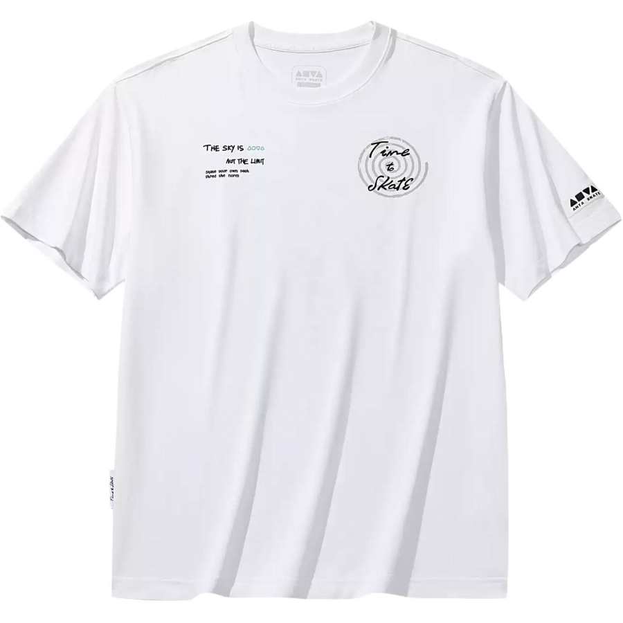 ANTA Life Collection T Shirts Men's Snowflake White Crew Neck Moderate Straight Fit