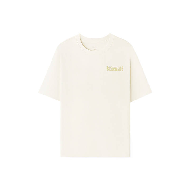 Skechers T Shirts Men's Marshmallow White 0074 Crew Neck Moderate