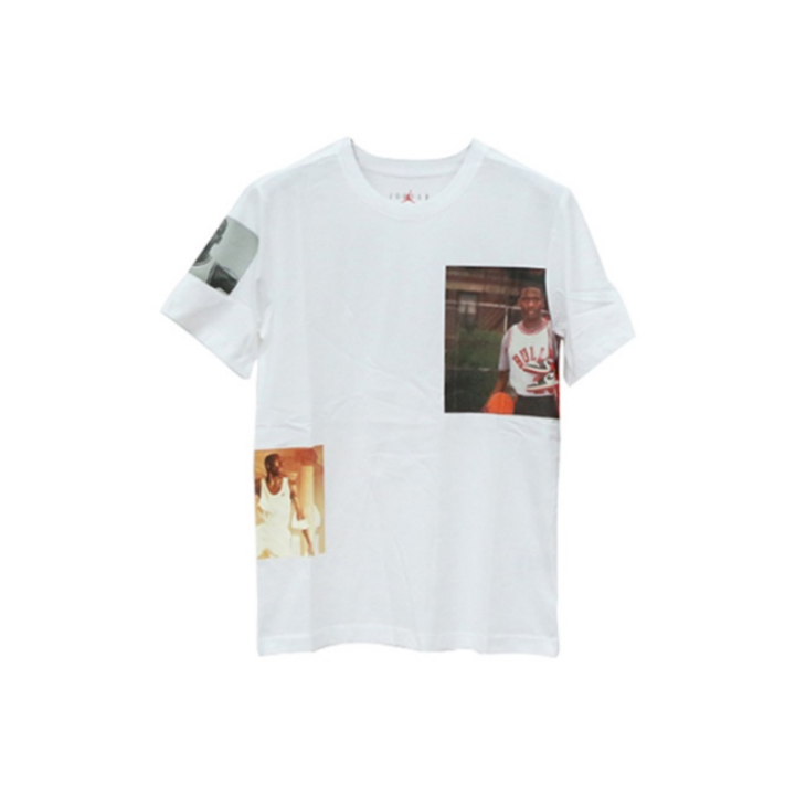 Jordan Jordan T Shirts Men's White Crew Neck Moderate Straight Fit