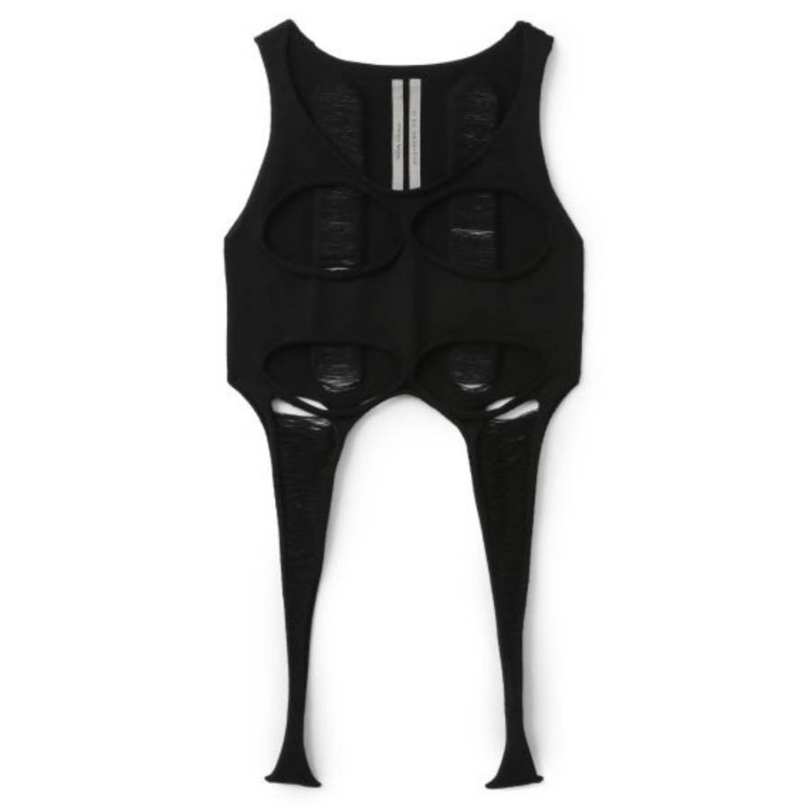 RICK OWENS Tank Tops Women's BKX/Black V Neck Thin Other