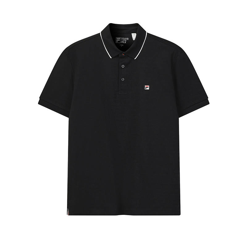 FILA WHITE Polo Shirt Men's Pitch Black
