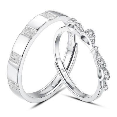 PARAS KORS 925 Sterling Silver Ring Pair Unisex