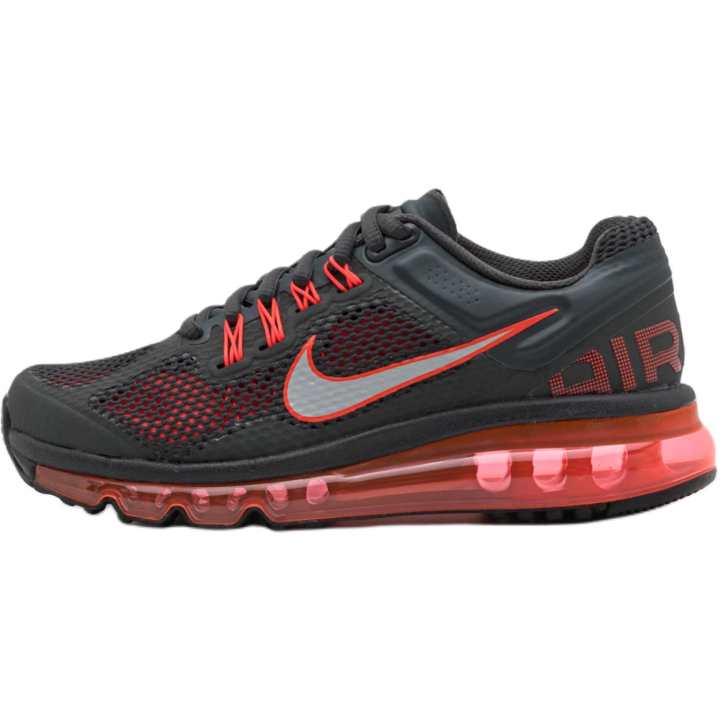Nike Nike Air Max 2013 Slip Resistant And Breathable Low top Running Shoes Black Red Unisex