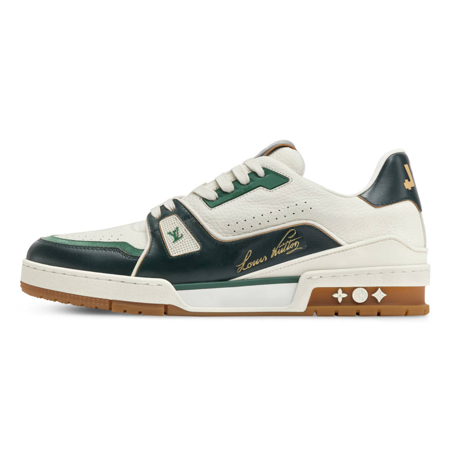 LOUIS VUITTON Trainer Cow Leather Low top Skateboard Shoes Men's Green