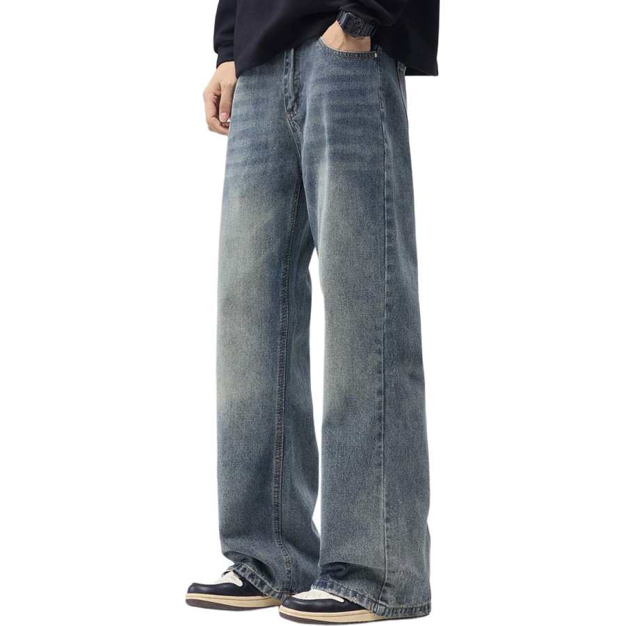 Tonlion Jeans Unisex Nostalgic Blue Moderate Straight Fit Pants