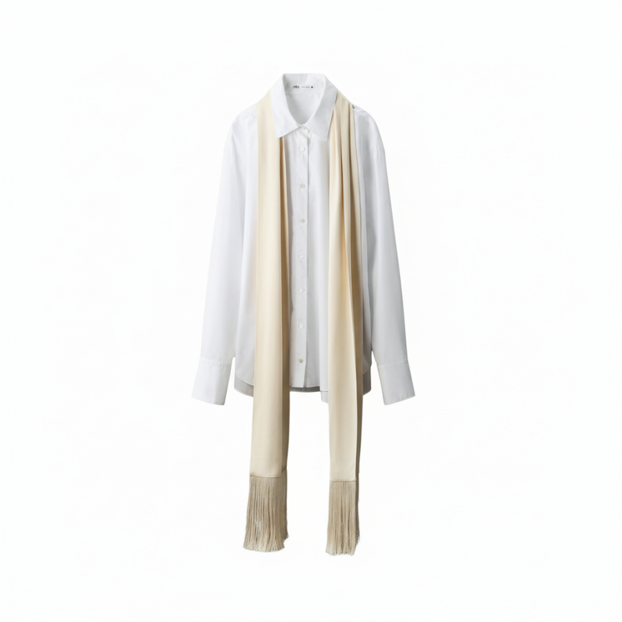 ZARA ZW Shirts Women's White Lapel
