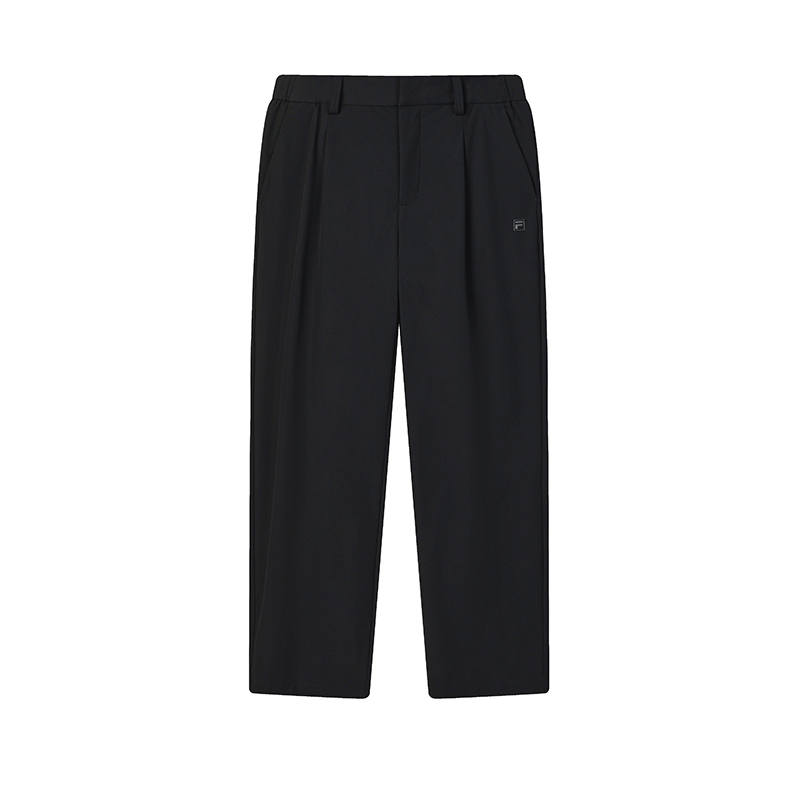 FILA WHITE Casual Pants Men's Jet Black Moderate Straight Fit Pants