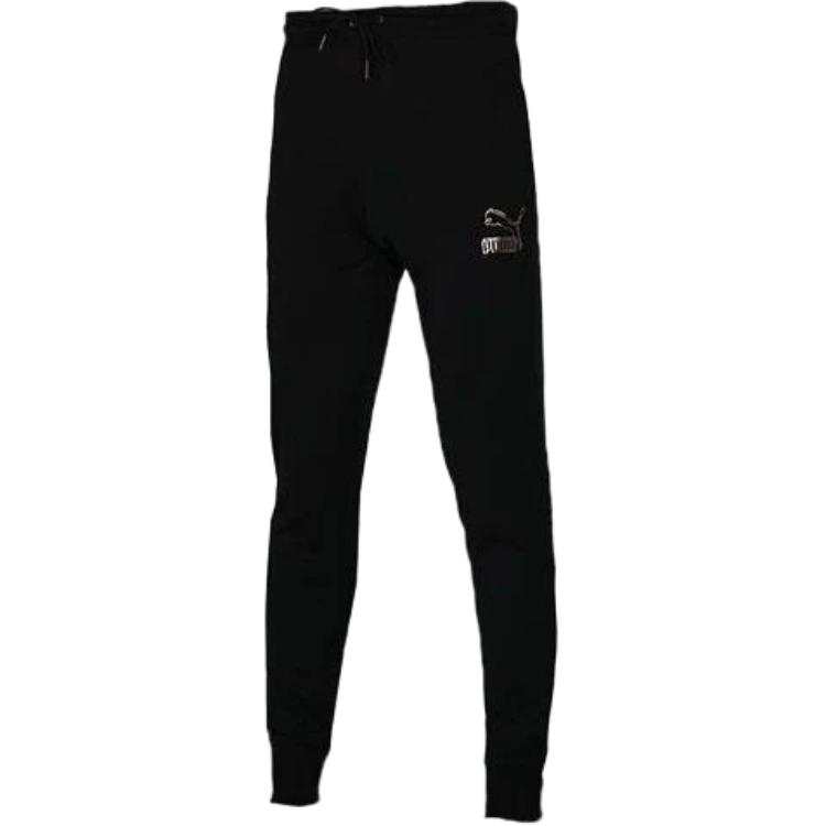 PUMA Knitted Sweatpants Men's Black Moderate Skinny Pants