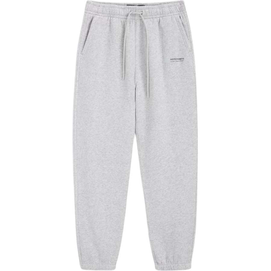 Abercrombie&Fitch Knitted Sweatpants Men's Light Gray Moderate Cuffed Pants