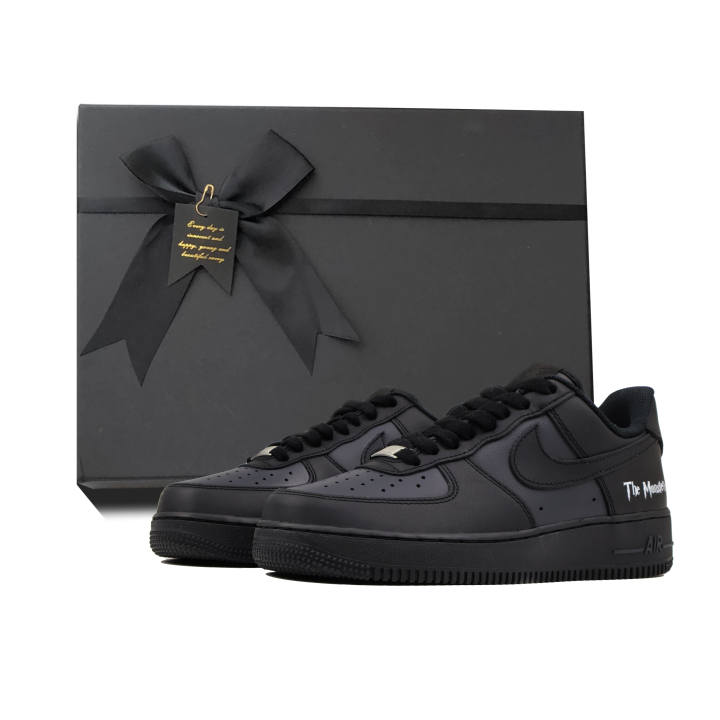 Nike Nike Air Force 1 Black Warrior, Monster 2.0 Leather, Classic And Versatile Low top Skateboard Shoes Unisex Black Gray