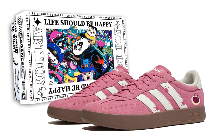 Adidas Adidas BARREDA Berry Bubbles, Special Packaging Abrasion Resistant Low top German Army Trainers Women's Berry Red