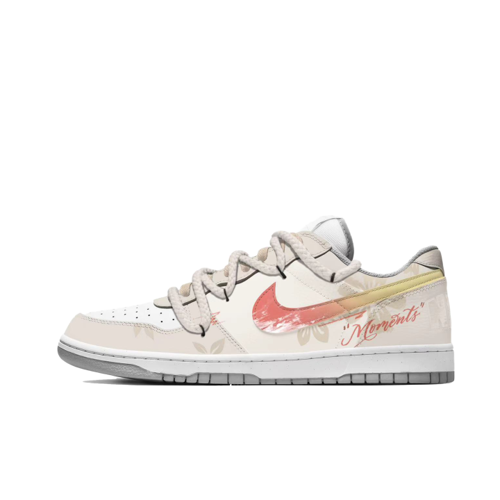 Nike Custom Shoes Nike Big Low Lux Old Dreams Among Flowers Low top Skateboard Shoes Men's Yellow