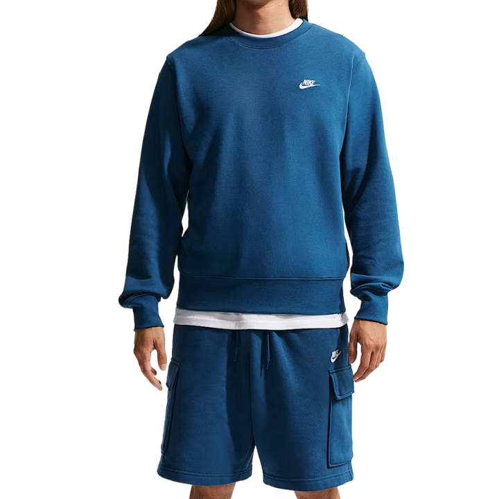 Nike Nike Sweatshirts Men's Field Blue/White Crew Neck Moderate
