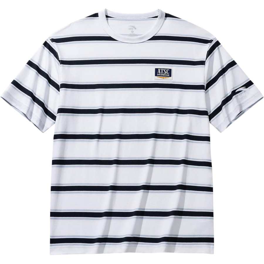 ANTA Life Collection T Shirts Men's Snowflake White Crew Neck Moderate Straight Fit