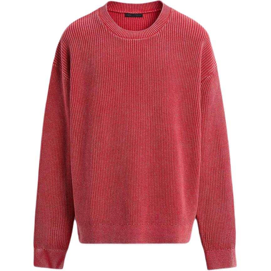 ZARA Knitwear Unisex Red Crew Neck Moderate Base Layer