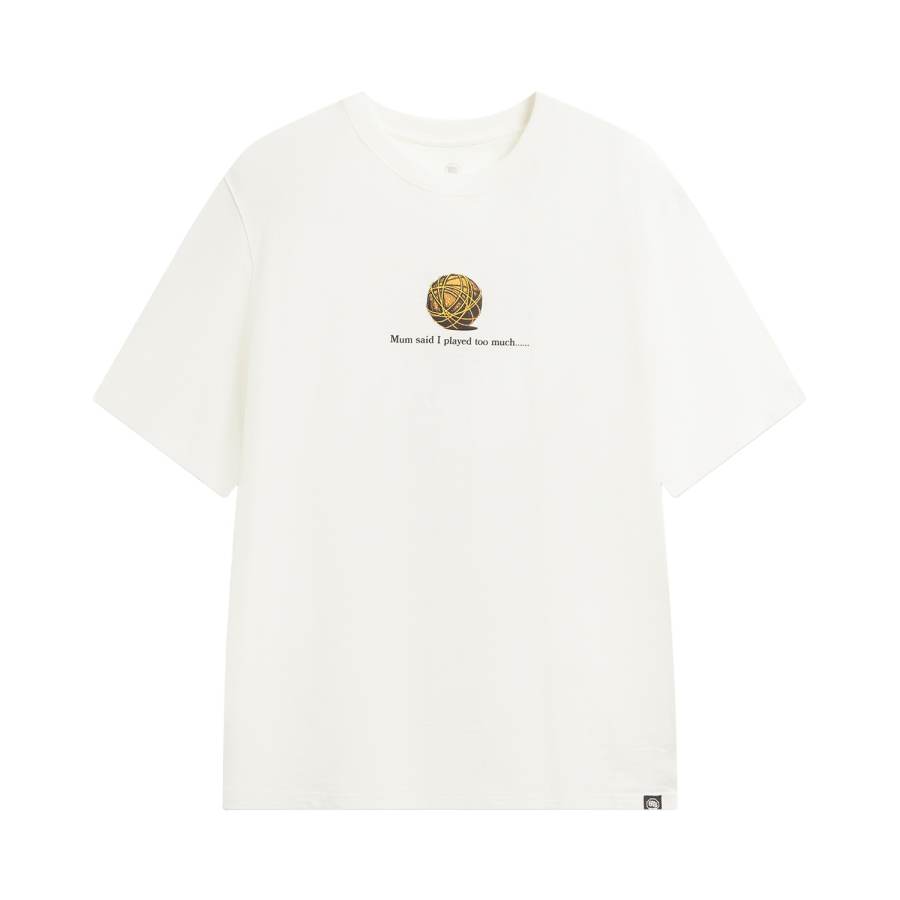 Li-Ning Li Ning BADFIVE T Shirts Men's Ivory Crew Neck Moderate