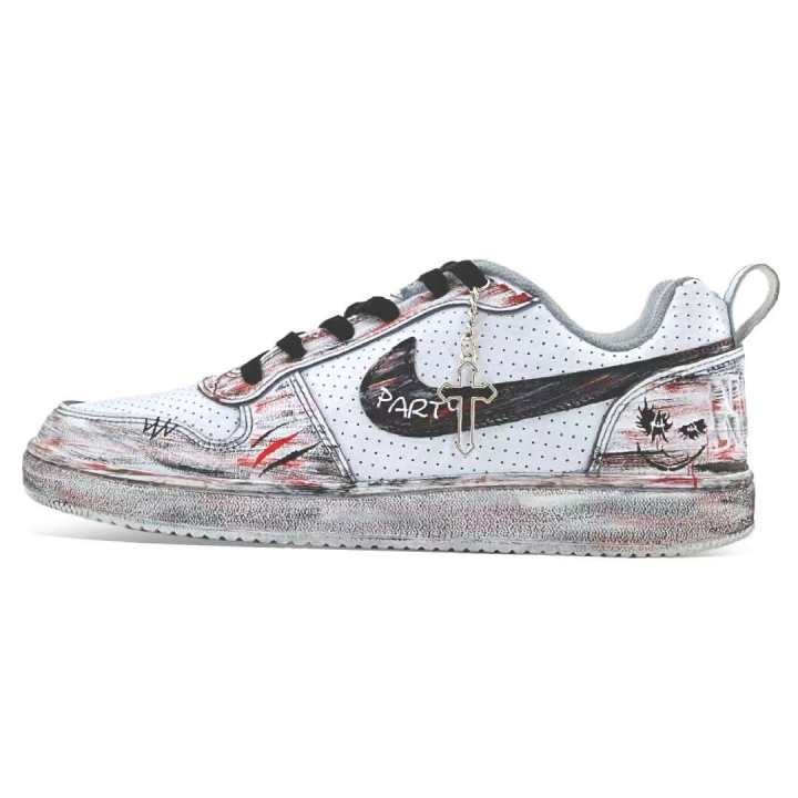 Nike Nike Court Borough Carnival Party Synthetic Leather Cushioning Abrasion Resistant Slip Resistant Low top
