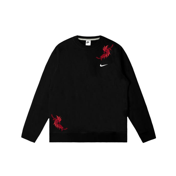 Nike Nike Club Sweatshirts Men's Black Crew Neck Moderate Regular