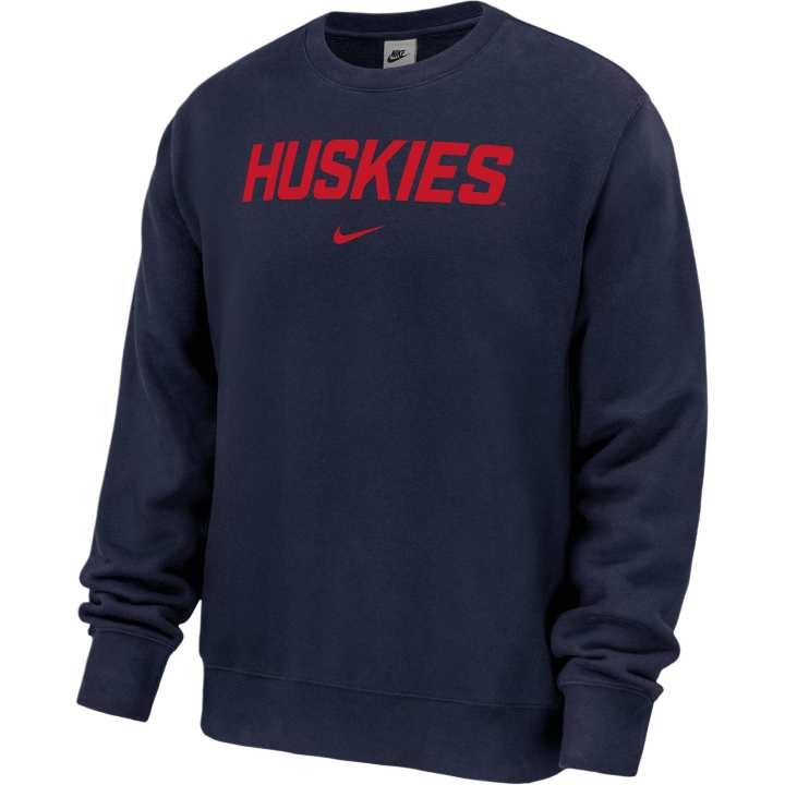 Nike Nike Connecticut Huskies Club Fleece Men's Nike Ncaa Pullover Crew-Neck Sweatshirt