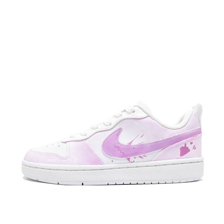 Nike Nike Court Borough Grape Crushed Ice Leather Slip Resistant Cushioning Abrasion Resistant Low top