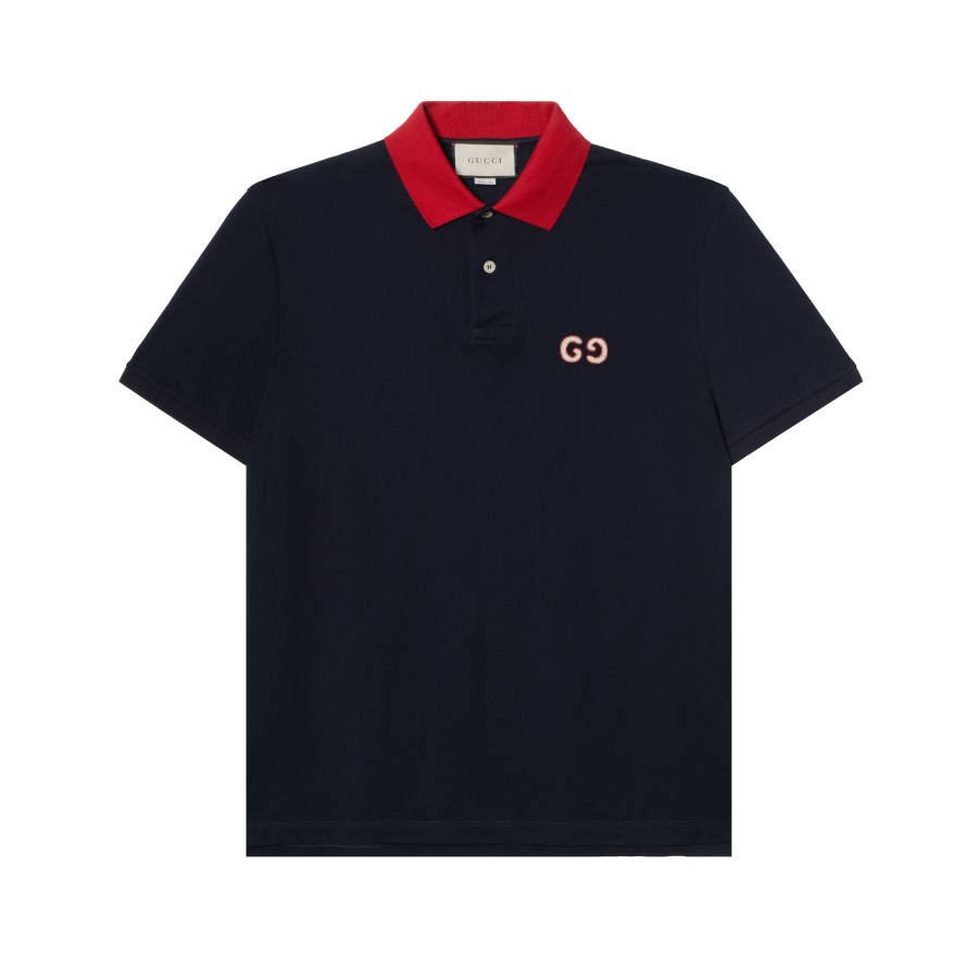 GUCCI Polo Shirt Men's Marine Blue