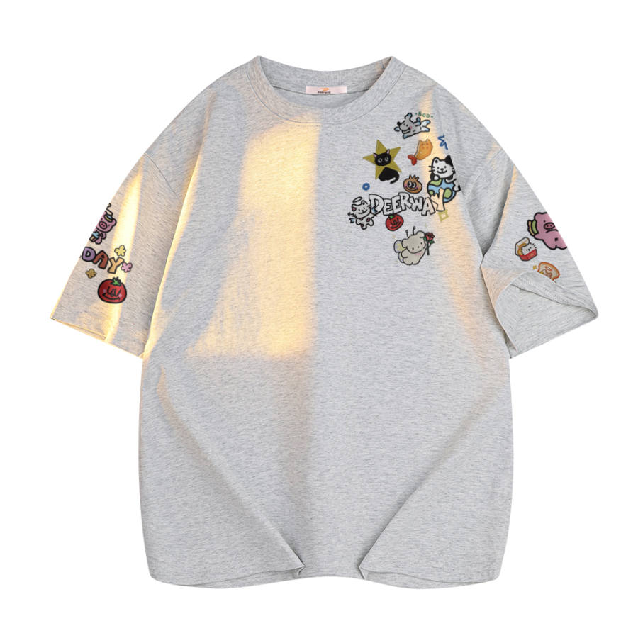 DEERWAY T Shirts Unisex Crew Neck Moderate Straight Fit
