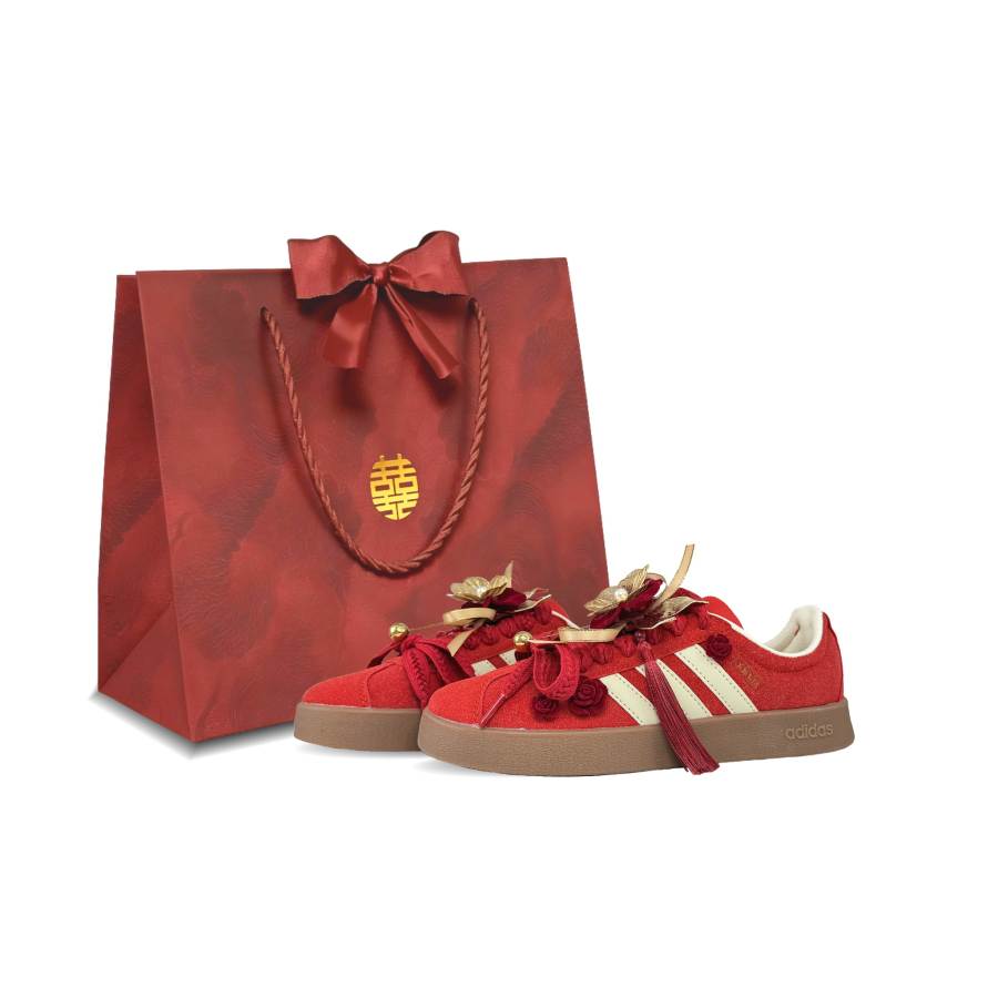 Adidas Adidas Vl Court Classic One Blossom Along The Way Suede Low top Skateboard Shoes Unisex Red