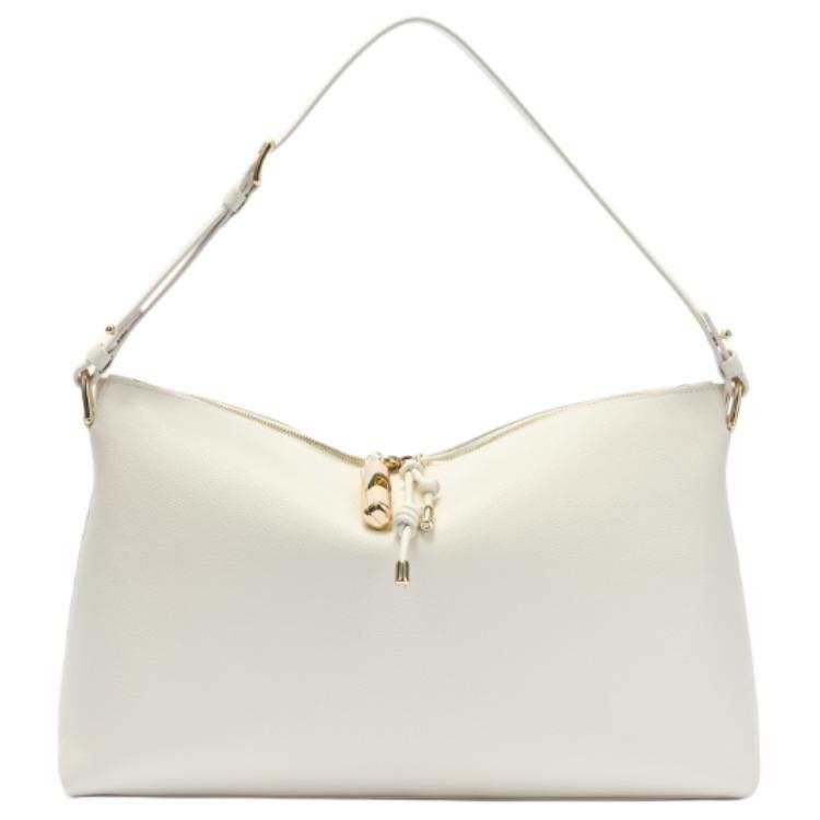 Furla Cow Leather Shoulder Bag Large Women's White
