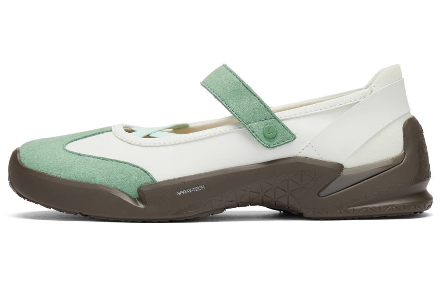 Clarks TriEase Jen Synthetic Leather Comfortable Mary Jane Shoes Women's White & Green