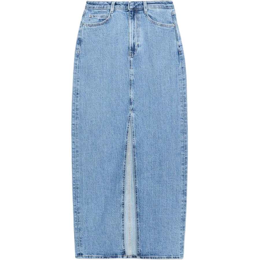 ZARA Denim Long Skirts Women's Medium Blue Moderate Long Skirt Other