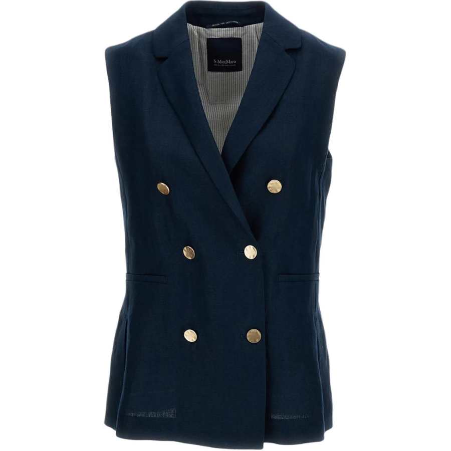'S MAX MARA 'S Max Mara Smmbird Double Breasted Sleeveless Blazer