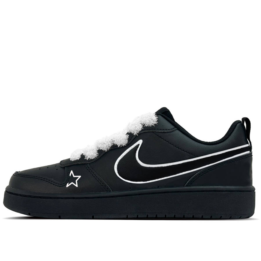 Nike Nike Court Borough Ink Shadow Starlight Leather Low top Kids' Skateboarding Shoes Black Teenagers