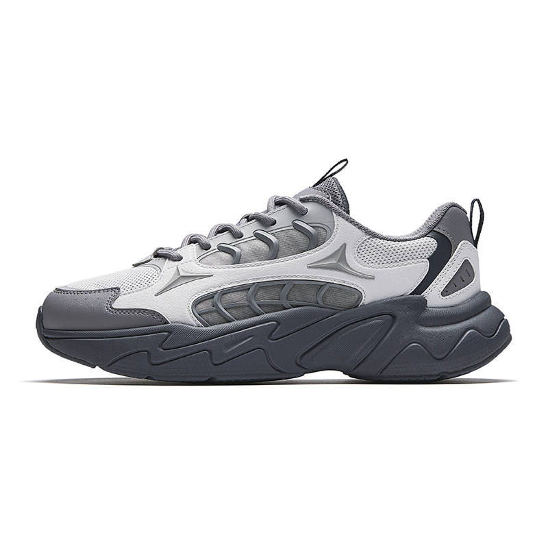 Anta Pulse Textile, Synthetic Leather Low top Casual Shoes Men's Gray