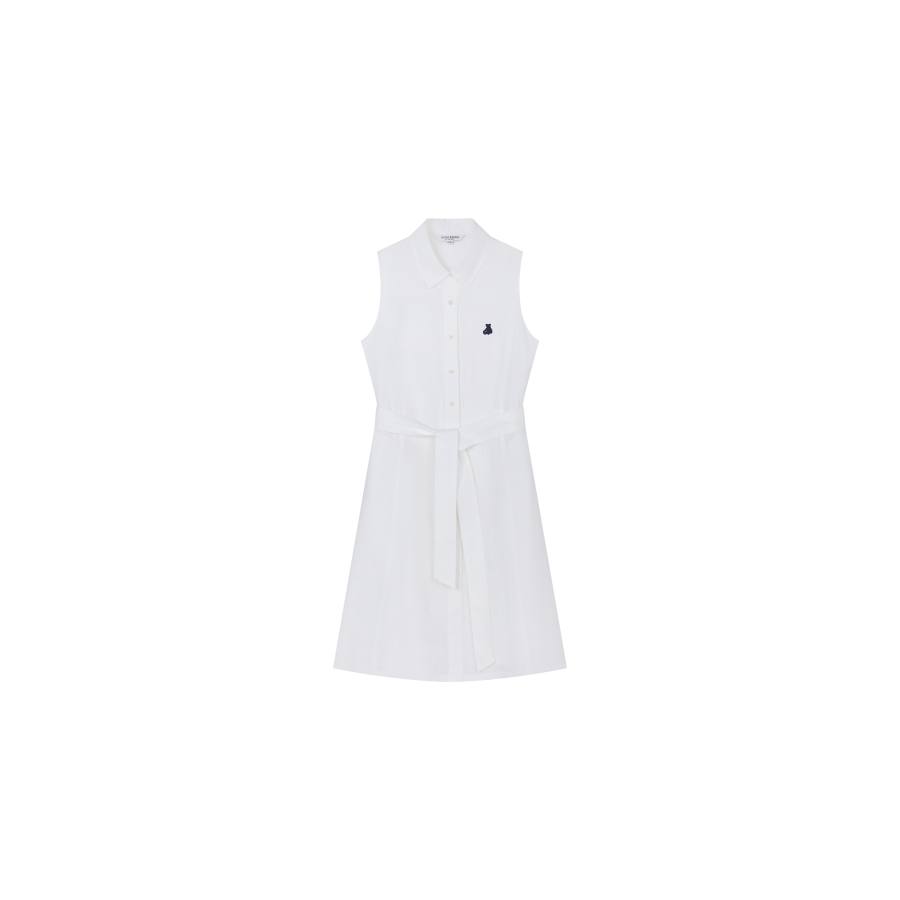 Teenie Weenie Sleeveless Dresses Women's White Lapel Moderate Mid Length