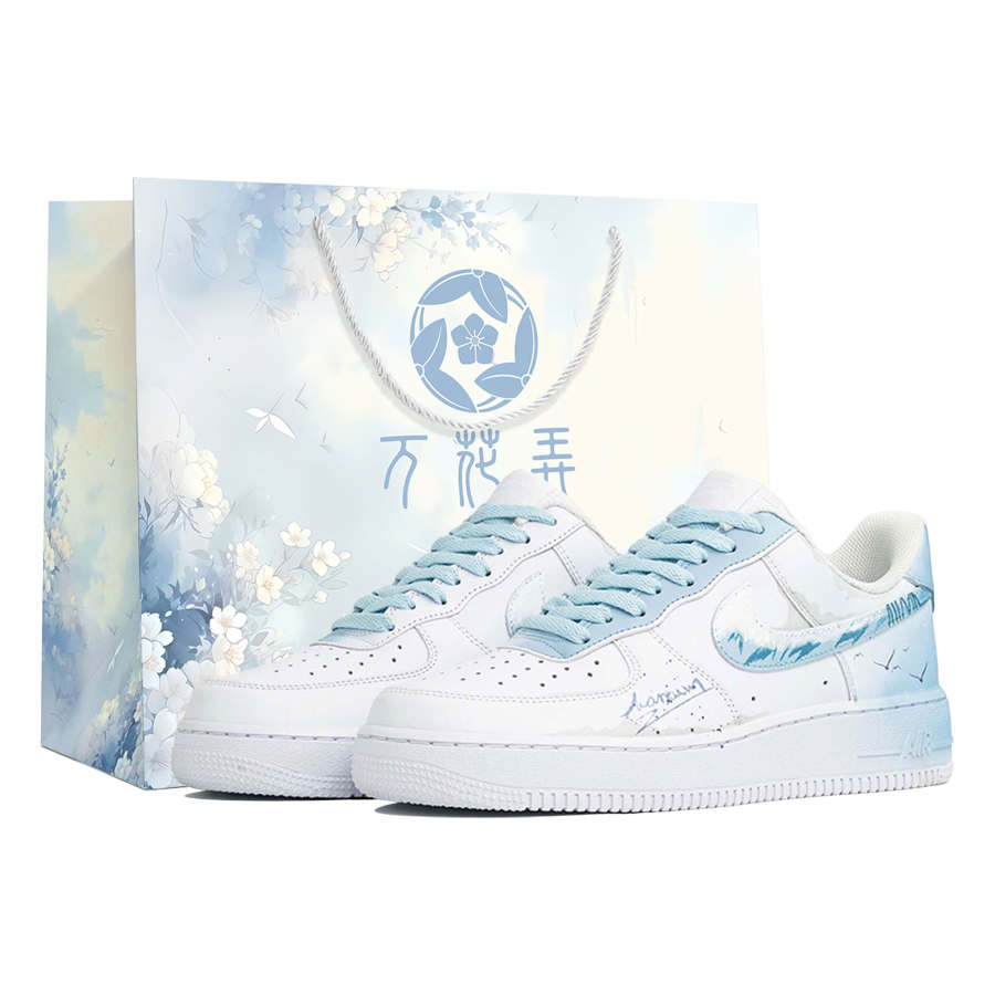 Nike Nike Air Force 1 Wan Hua Nong, Bai Jing Zhi Shi, Shopping Bag Abrasion Resistant Low top Skateboard Shoes Unisex