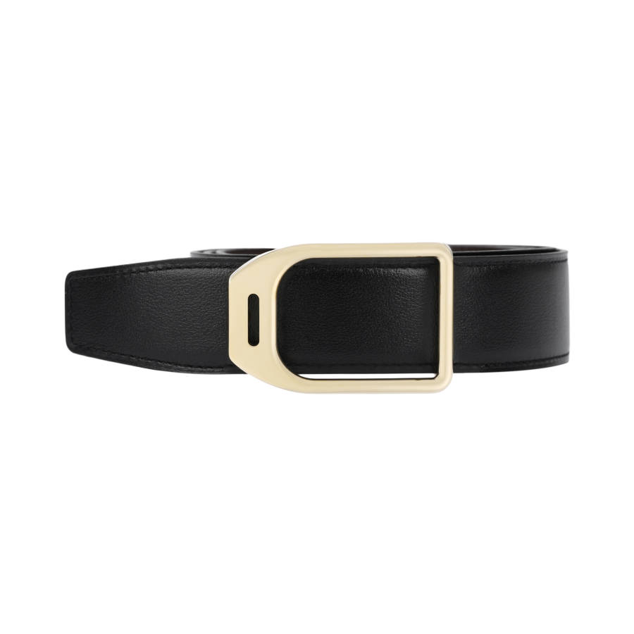 HERMES HERMES Belt Leather Belts Men's Black/Chocolate