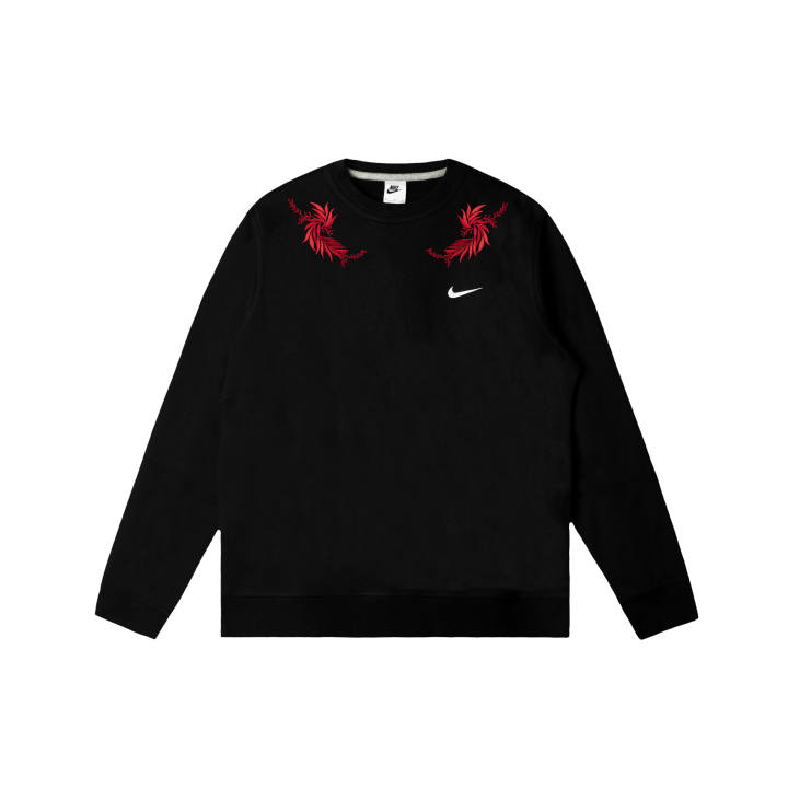 Nike Nike Club Sweatshirts Men's Black Crew Neck Moderate Regular
