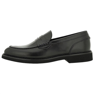 Canali Calfskin Loafers Men's Black
