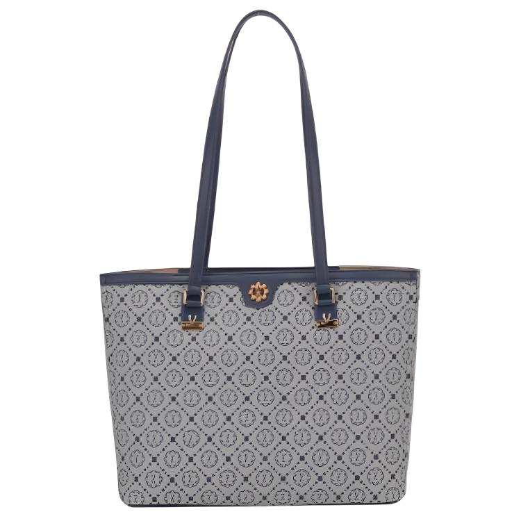 YEARCON PVC Artificial Leather Tote Bag, Shoulder Bag Large Women's Blue